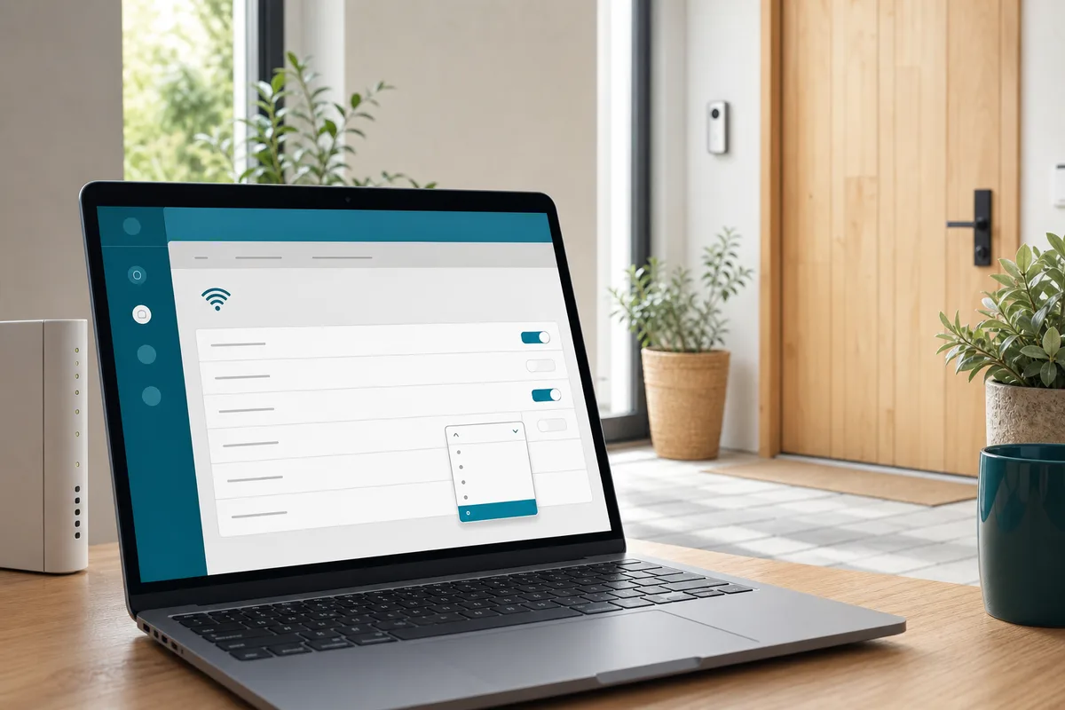Interface de configuration d’une box internet affichant les réglages du réseau sans fil